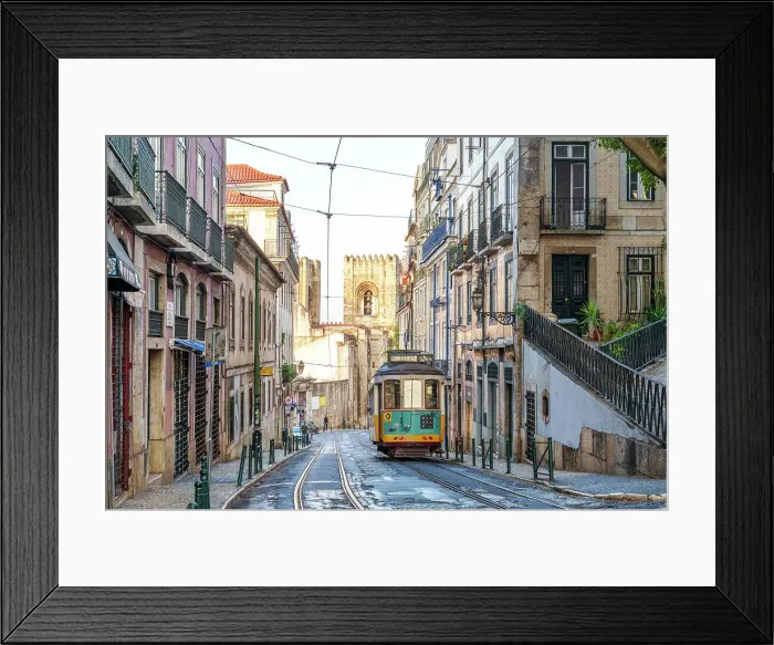 Framed Print : Tram, Alfama district, Lisbon, Portugal Framed Print : Tram, Alfama district, Lisbon, Portugal