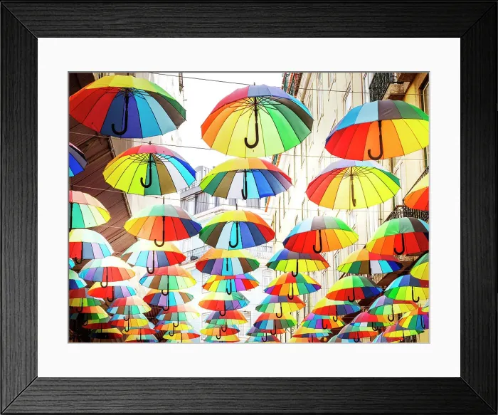 Framed Print : Pink Street, Umbrellas Rua Cor de Rosa, popular neighborhood Cais do Sodre Lisbon, Portugal Framed Print : Pink Street, Umbrellas Rua Cor de Rosa, popular neighborhood Cais do Sodre Lisbon, Portugal