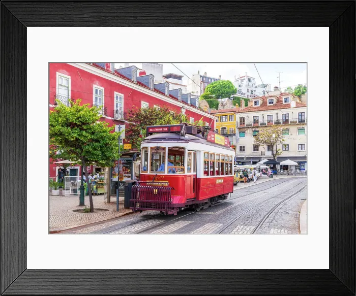 Framed Print : Red Tramin the Streets of Lisbon Lisbon, Portugal Framed Print : Red Tramin the Streets of Lisbon Lisbon, Portugal