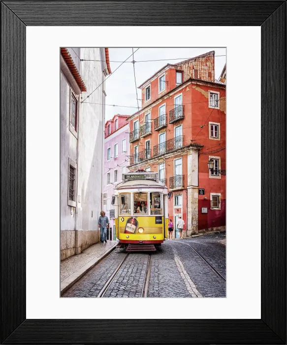 Framed Print : Yellow Tram 28 in the Streets of Lisbon Alfama District Lisbon, Portugal Framed Print : Yellow Tram 28 in the Streets of Lisbon Alfama District Lisbon, Portugal