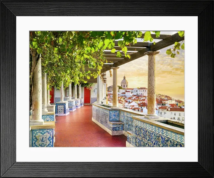 Framed Print : Sunrise, Panoramic Cityscape and overlook of historic Alfama Lisbon, Portugal Framed Print : Sunrise, Panoramic Cityscape and overlook of historic Alfama Lisbon, Portugal