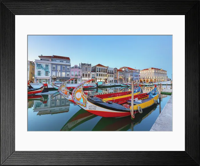 Framed Print : Traditional Moliceiro boats, Aveiro, Portugal
