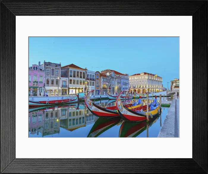 Framed Print : Aveiro main canal at twilight, Aveiro, Portugal Framed Print : Aveiro main canal at twilight, Aveiro, Portugal