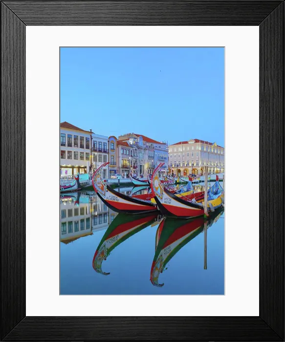 Framed Print : Aveiro main canal at twilight, Aveiro, Portugal