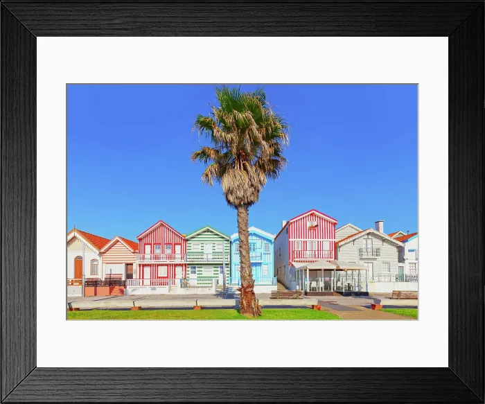 Framed Print : Traditional wooden striped houses, Costa Nova do Prado, Aveiro, Portugal Framed Print : Traditional wooden striped houses, Costa Nova do Prado, Aveiro, Portugal