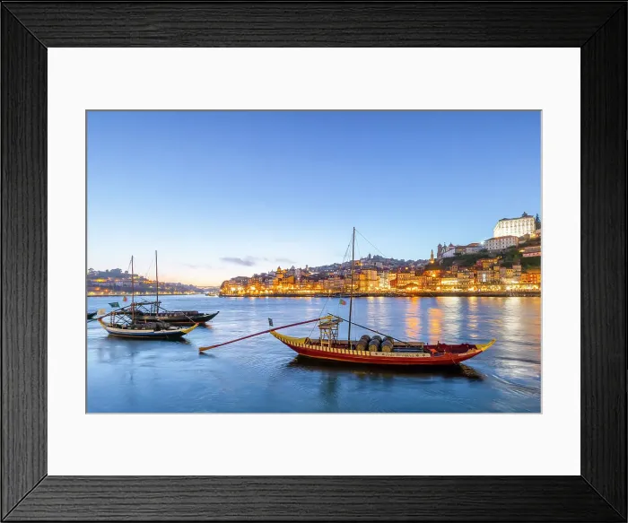 Framed Print : Rabelo Boats on the River Douro at Dusk, Porto, Portugal, Southern Europe Framed Print : Rabelo Boats on the River Douro at Dusk, Porto, Portugal, Southern Europe