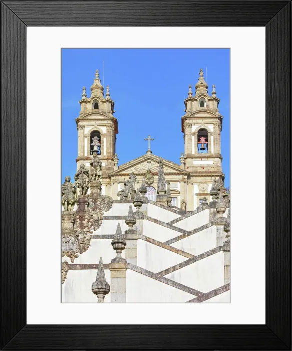 Framed Print : Monumental baroque stairway leading Bom Jesus do Monte church, Braga, Minho Province, Portugal Framed Print : Monumental baroque stairway leading Bom Jesus do Monte church, Braga, Minho Province, Portugal