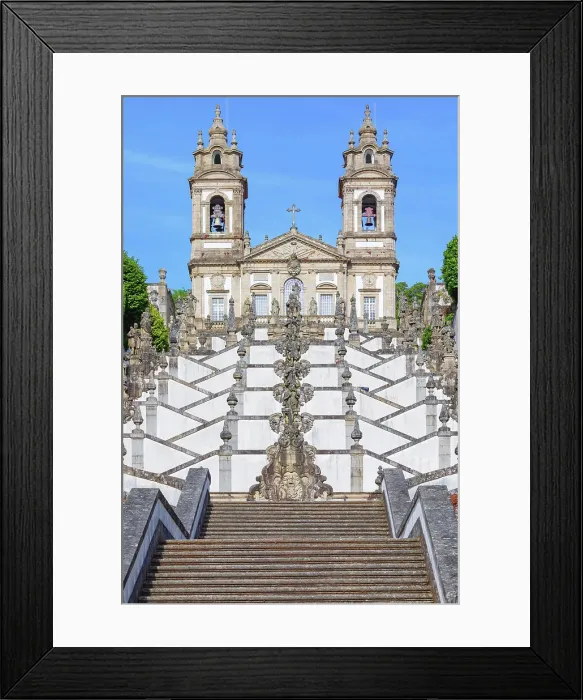 Framed Print : Monumental baroque stairway leading Bom Jesus do Monte church, Braga, Minho Province, Portugal Framed Print : Monumental baroque stairway leading Bom Jesus do Monte church, Braga, Minho Province, Portugal