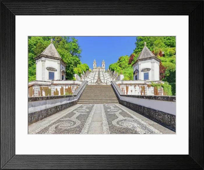 Framed Print : Monumental baroque stairway leading Bom Jesus do Monte church, Braga, Minho Province, Portugal Framed Print : Monumental baroque stairway leading Bom Jesus do Monte church, Braga, Minho Province, Portugal