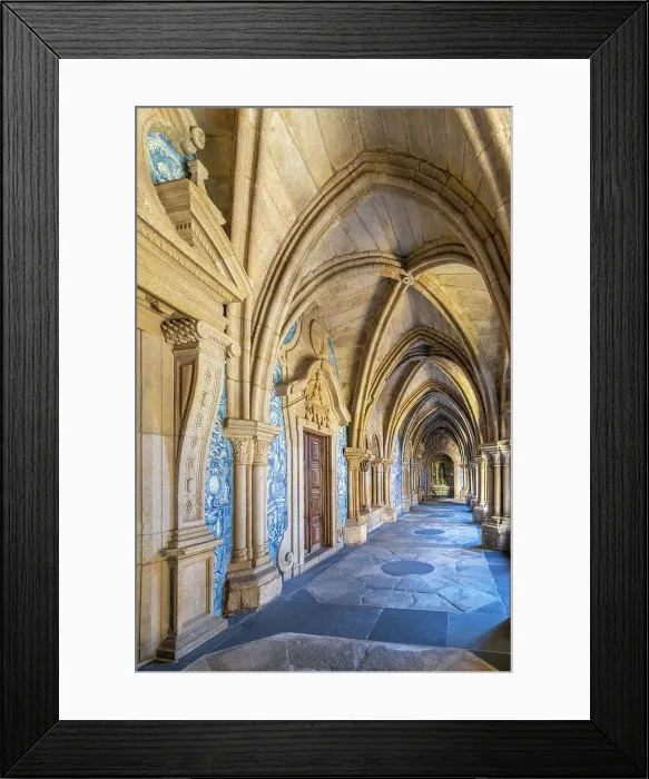 Framed Print : Gothic Cloisters with Baroque Azulejos, Porto Cathedral, Porto, Portugal, Southern Europe Framed Print : Gothic Cloisters with Baroque Azulejos, Porto Cathedral, Porto, Portugal, Southern Europe