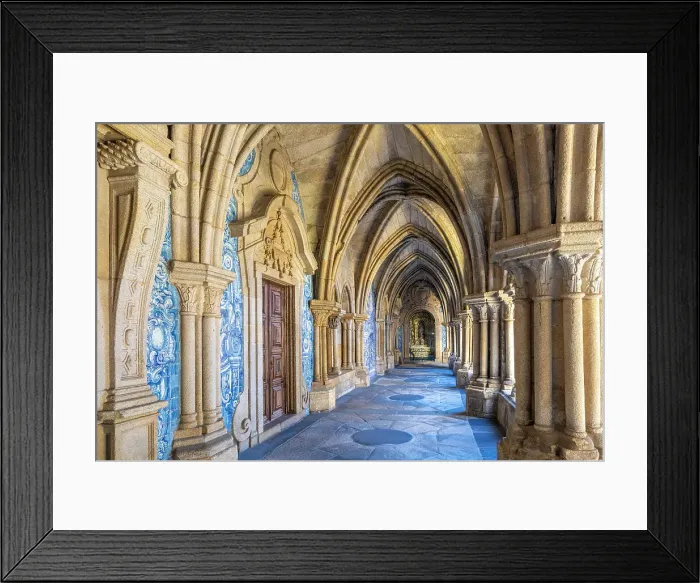 Framed Print : Gothic Cloisters with Baroque Azulejos, Porto Cathedral, Porto, Portugal, Southern Europe Framed Print : Gothic Cloisters with Baroque Azulejos, Porto Cathedral, Porto, Portugal, Southern Europe