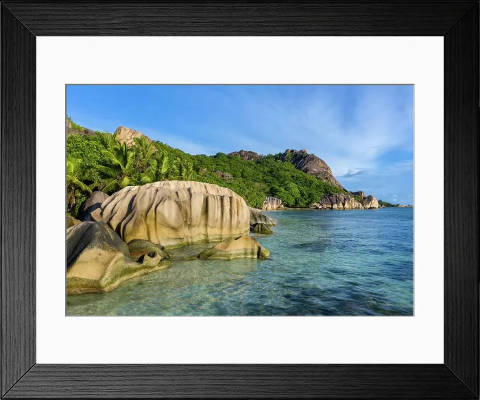 Framed Print : Seychelles, La Digue, Anse Source d'Argent beach, Indian Ocean Framed Print : Seychelles, La Digue, Anse Source d'Argent beach, Indian Ocean