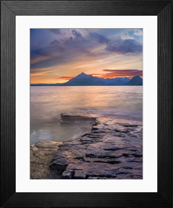 Framed Print : View from Elgol Beach at Sunset on Loch Scavaig towards the Cuillin Hills, Isle of Skye, Inner Hebrides, Highlands, Scotland, UK Framed Print : View from Elgol Beach at Sunset on Loch Scavaig towards the Cuillin Hills, Isle of Skye, Inner Hebrides, Highlands, Scotland, UK