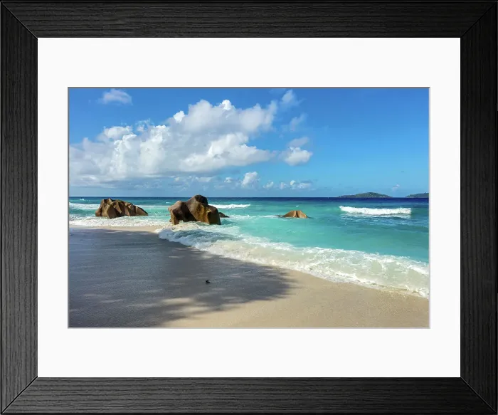 Framed Print : Seychelles, La Digue, Anse Gaulettes beach, Indian Ocean Framed Print : Seychelles, La Digue, Anse Gaulettes beach, Indian Ocean