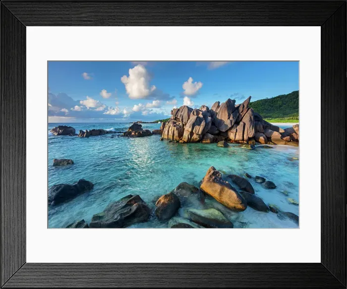 Framed Print : Seychelles, La Digue, Anse Cocos beach, Indian Ocean Framed Print : Seychelles, La Digue, Anse Cocos beach, Indian Ocean