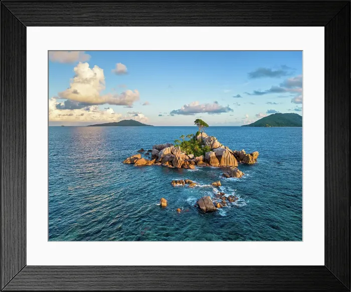 Framed Print : Seychelles, La Digue, Ave Maria Rock, Indian Ocean Framed Print : Seychelles, La Digue, Ave Maria Rock, Indian Ocean