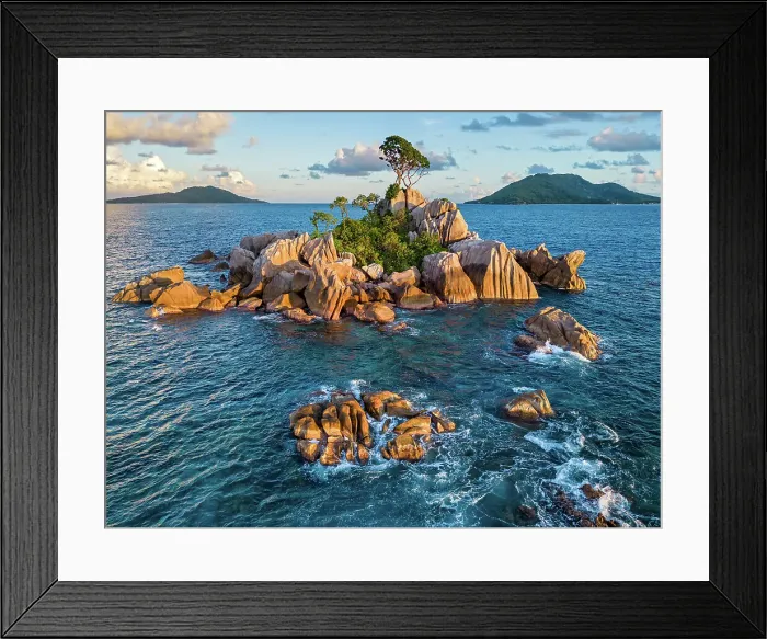 Framed Print : Seychelles, La Digue, Ave Maria Rock, Indian Ocean Framed Print : Seychelles, La Digue, Ave Maria Rock, Indian Ocean