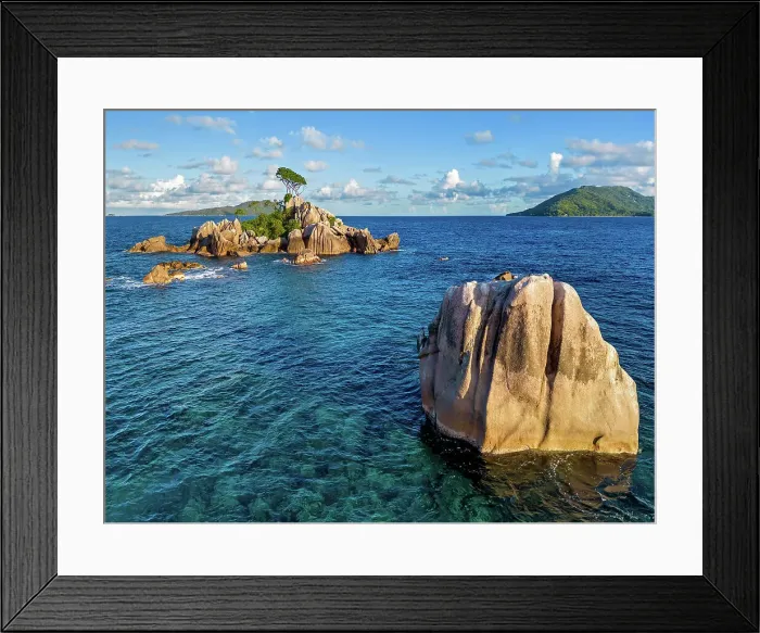 Framed Print : Seychelles, La Digue, Ave Maria Rock, Indian Ocean Framed Print : Seychelles, La Digue, Ave Maria Rock, Indian Ocean
