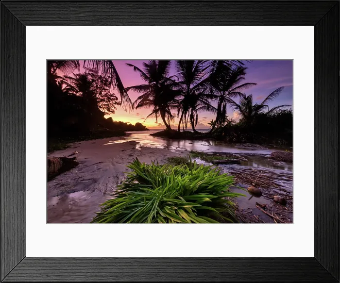 Framed Print : Seychelles, La Digue, Grand Anse beach, Indian Ocean, sunrise