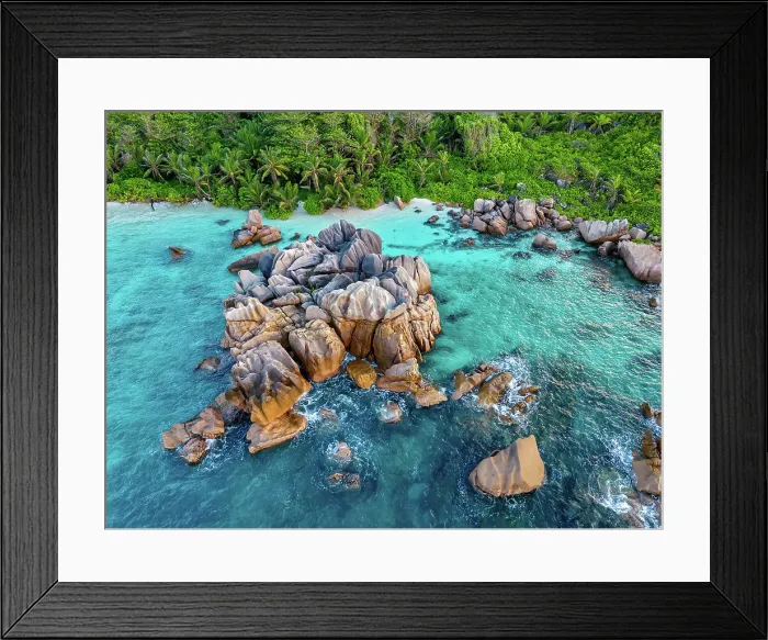 Framed Print : Seychelles, La Digue, Anse Cocos beach, Indian Ocean