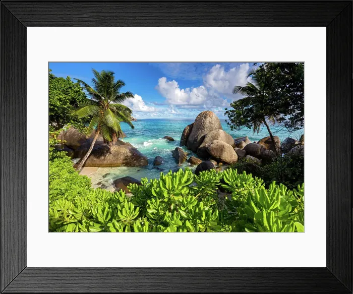 Framed Print : Seychelles, Mahe, Carana beach, Indian Ocean Framed Print : Seychelles, Mahe, Carana beach, Indian Ocean