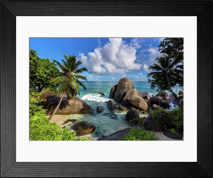 Framed Print : Seychelles, Mahe, Carana beach, Indian Ocean Framed Print : Seychelles, Mahe, Carana beach, Indian Ocean