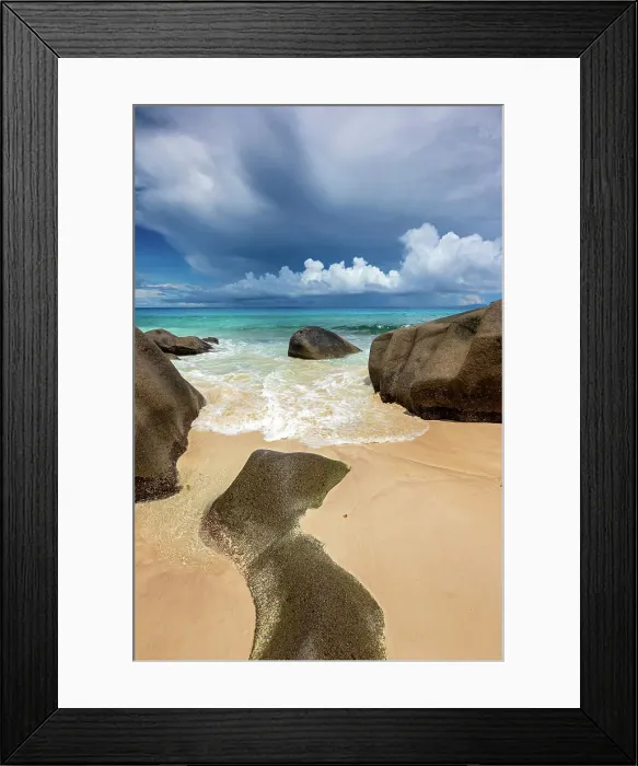 Framed Print : Seychelles, Mahe, Carana beach, Indian Ocean Framed Print : Seychelles, Mahe, Carana beach, Indian Ocean