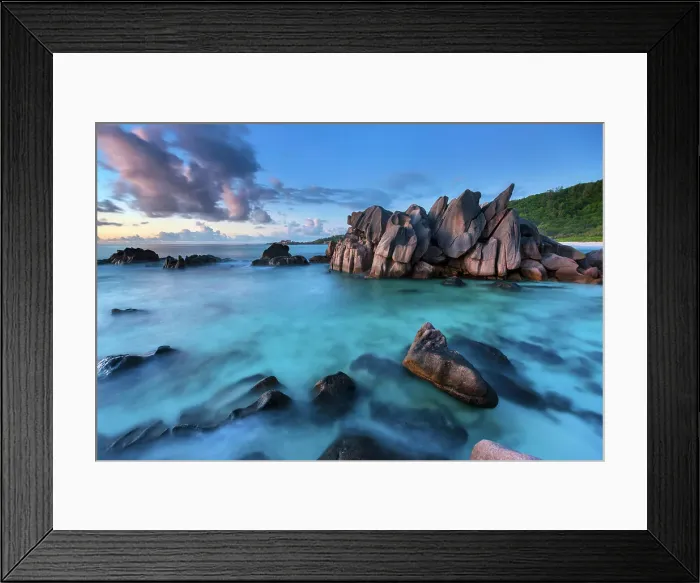 Framed Print : Seychelles, La Digue, Anse Cocos beach, Indian Ocean