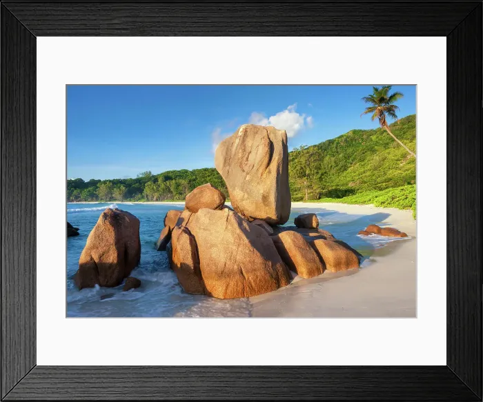 Framed Print : Seychelles, La Digue, Anse Cocos beach, Indian Ocean Framed Print : Seychelles, La Digue, Anse Cocos beach, Indian Ocean
