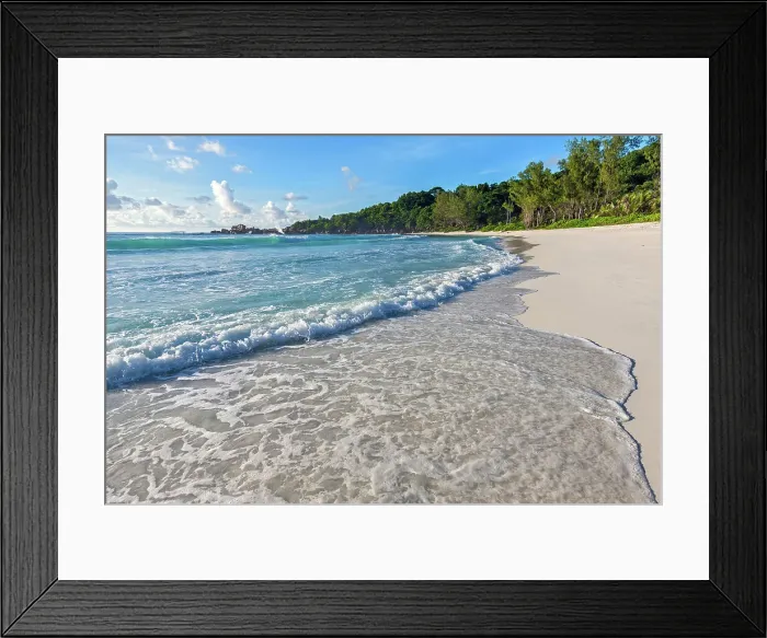 Framed Print : Seychelles, La Digue, Anse Cocos beach, Indian Ocean