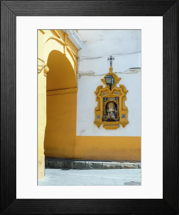 Framed Print : Religious ceramic altarpiece of Virgin Mary, Seville, Andalusia, Spain Framed Print : Religious ceramic altarpiece of Virgin Mary, Seville, Andalusia, Spain