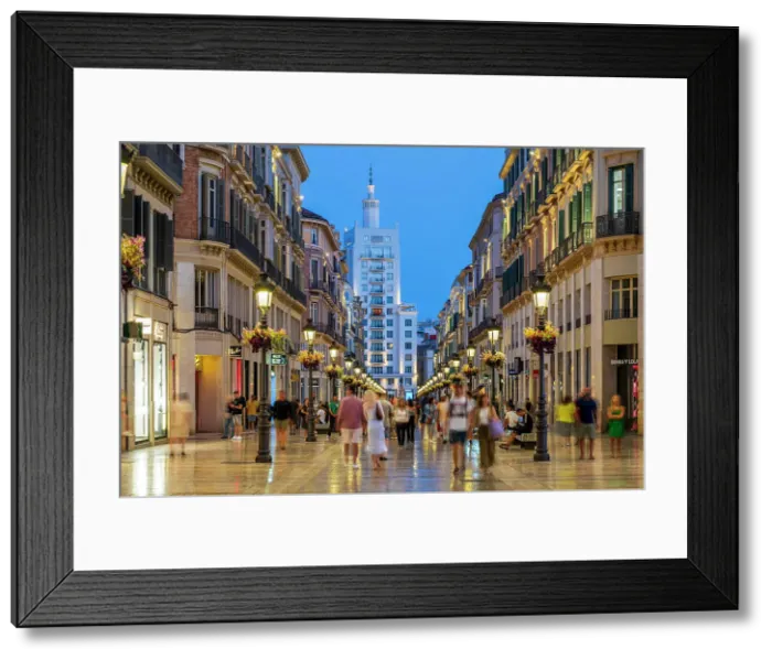 Framed Print : Calle Marques de Larios pedestrian and shopping street, Malaga, Andalusia, Spain Framed Print : Calle Marques de Larios pedestrian and shopping street, Malaga, Andalusia, Spain