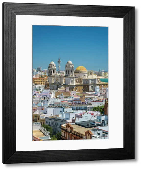 Framed Print : Old town skyline with Cathedral, Cadiz, Andalusia, Spain Framed Print : Old town skyline with Cathedral, Cadiz, Andalusia, Spain
