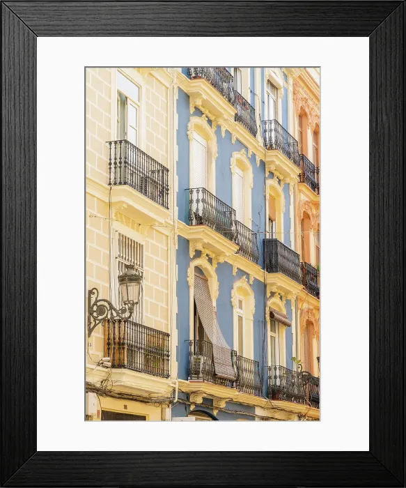 Framed Print : Colourful facade, Valencia, Spain