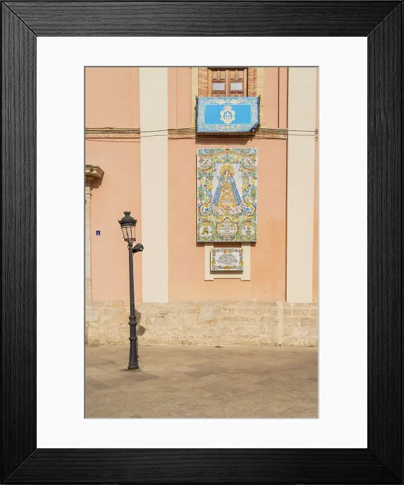 Framed Print : Tiled religious icon on Basilica de la Mare de Deu dels Desemparats, Valencia, Spain Framed Print : Tiled religious icon on Basilica de la Mare de Deu dels Desemparats, Valencia, Spain