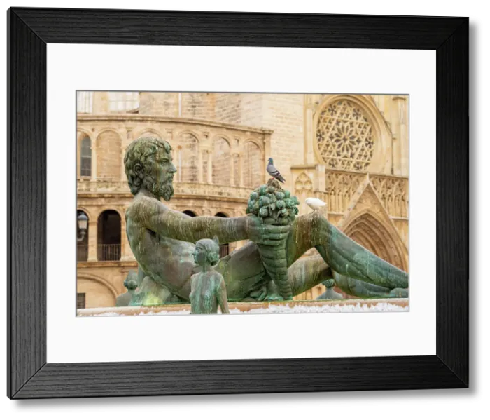 Framed Print : Turia Fountain outside Valencia Cathedral, Valencia, Spain Framed Print : Turia Fountain outside Valencia Cathedral, Valencia, Spain