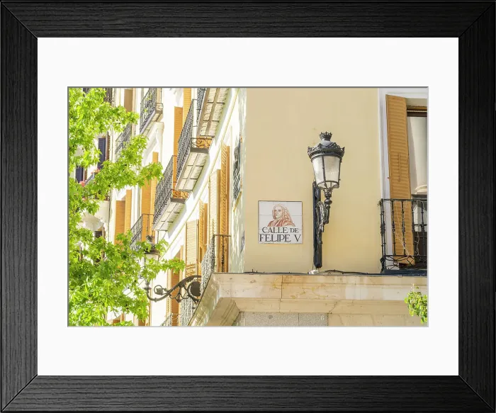 Framed Print : A colourful street sign in Madrid, Spain Framed Print : A colourful street sign in Madrid, Spain