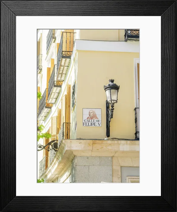 Framed Print : A colourful street sign in Madrid, Spain Framed Print : A colourful street sign in Madrid, Spain