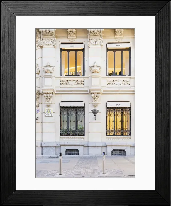 Framed Print : Dior and Cartier windows at Galleria Canalejas, Madrid, Spain