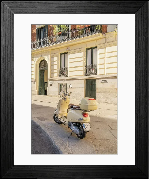 Framed Print : Vespa in Madrid, Spain Framed Print : Vespa in Madrid, Spain