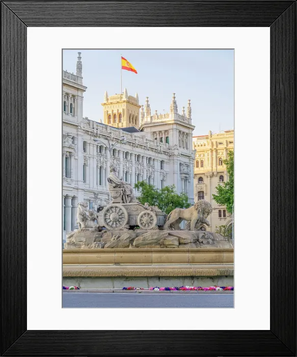 Framed Print : Cibeles Fountain with Cybele Palace in the background, Madrid, Spain Framed Print : Cibeles Fountain with Cybele Palace in the background, Madrid, Spain