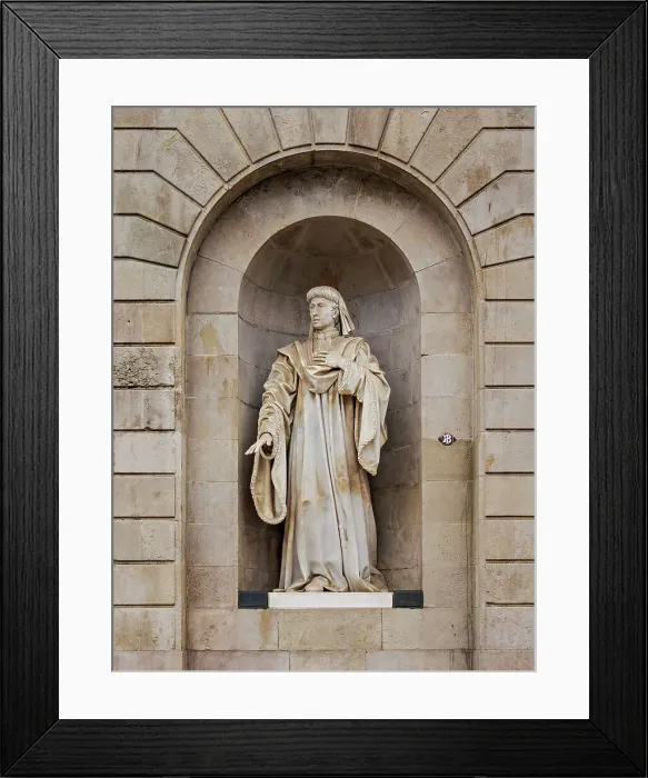 Framed Print : Sculpture of Joan Fiveller, City Hall, Sant Jaume Square, Barcelona, Catalonia, Spain Framed Print : Sculpture of Joan Fiveller, City Hall, Sant Jaume Square, Barcelona, Catalonia, Spain