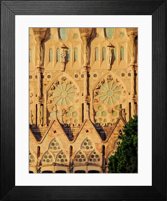 Framed Print : Basilica of Sagrada Familia at sunrise, detailed view, Barcelona, Catalonia, Spain Framed Print : Basilica of Sagrada Familia at sunrise, detailed view, Barcelona, Catalonia, Spain