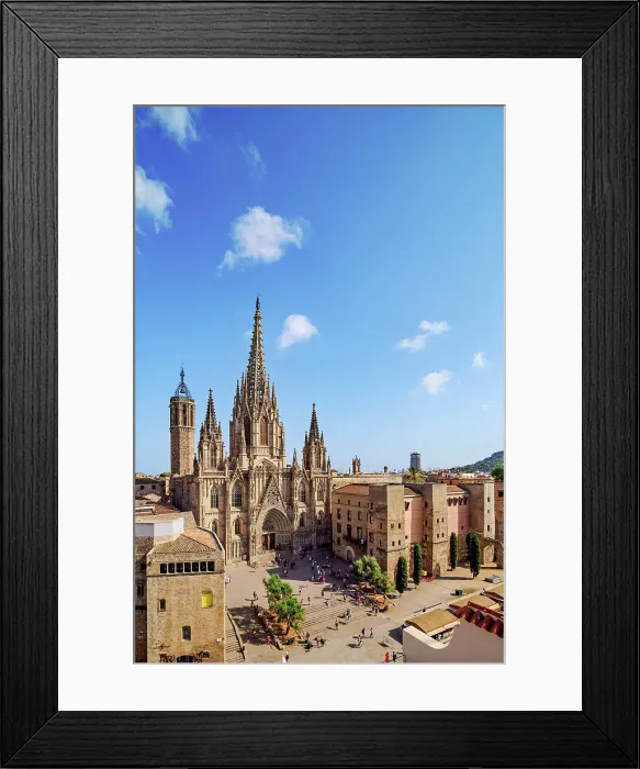 Framed Print : Metropolitan Cathedral Basilica of the Holy Cross and Saint Eulalia, elevated view, Gothic Quarter, Barcelona, Catalonia, Spain Framed Print : Metropolitan Cathedral Basilica of the Holy Cross and Saint Eulalia, elevated view, Gothic Quarter, Barcelona, Catalonia, Spain