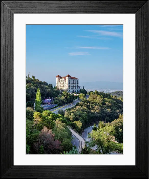 Framed Print : View towards the Gran Hotel La Florida, Mount Tibidabo, Barcelona, Catalonia, Spain Framed Print : View towards the Gran Hotel La Florida, Mount Tibidabo, Barcelona, Catalonia, Spain