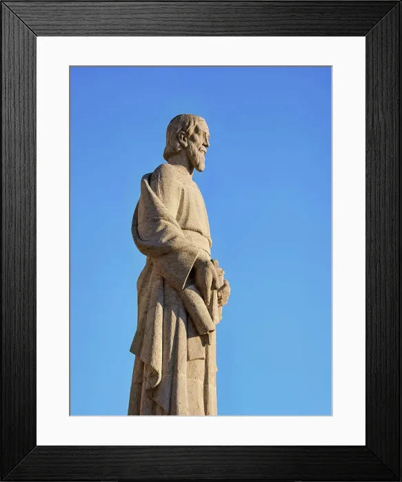 Framed Print : Sculpture at the Temple Expiatori del Sagrat Cor and Torre de les Aigues de Dos Rius, Mount Tibidabo, Barcelona, Catalonia, Spain Framed Print : Sculpture at the Temple Expiatori del Sagrat Cor and Torre de les Aigues de Dos Rius, Mount Tibidabo, Barcelona, Catalonia, Spain