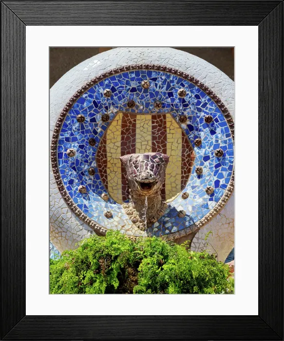 Framed Print : Fountain at Park Guell, Barcelona, Catalonia, Spain Framed Print : Fountain at Park Guell, Barcelona, Catalonia, Spain