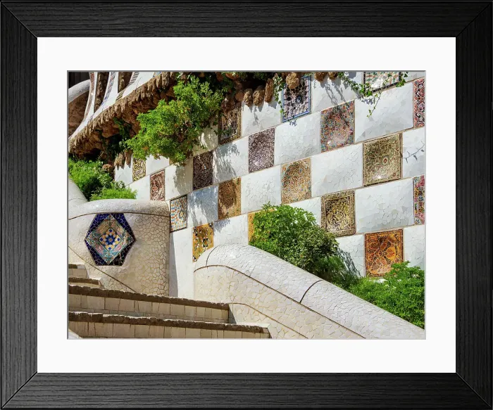 Framed Print : Park Guell, detailed view, Barcelona, Catalonia, Spain Framed Print : Park Guell, detailed view, Barcelona, Catalonia, Spain