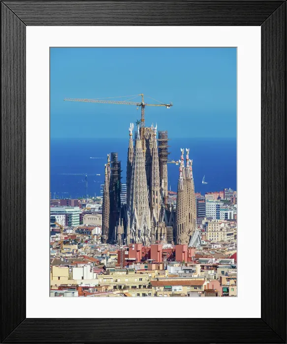 Framed Print : Basilica of Sagrada Familia, elevated view, Barcelona, Catalonia, Spain Framed Print : Basilica of Sagrada Familia, elevated view, Barcelona, Catalonia, Spain