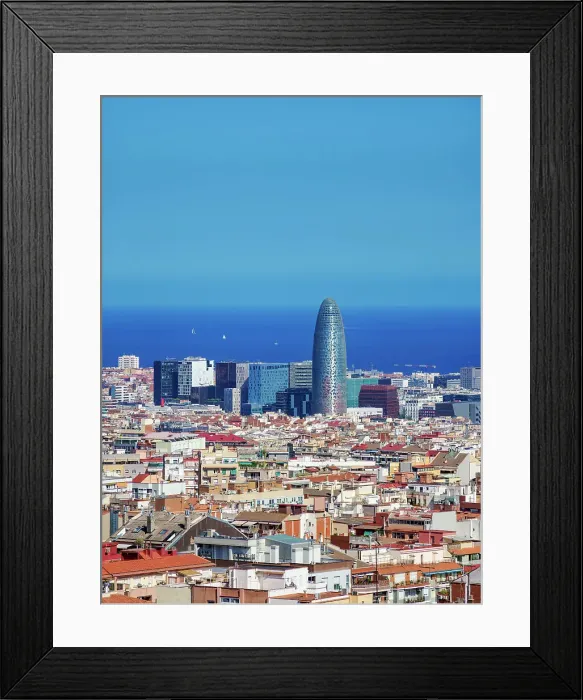 Framed Print : View towards the Torre Glories, Barcelona, Catalonia, Spain Framed Print : View towards the Torre Glories, Barcelona, Catalonia, Spain